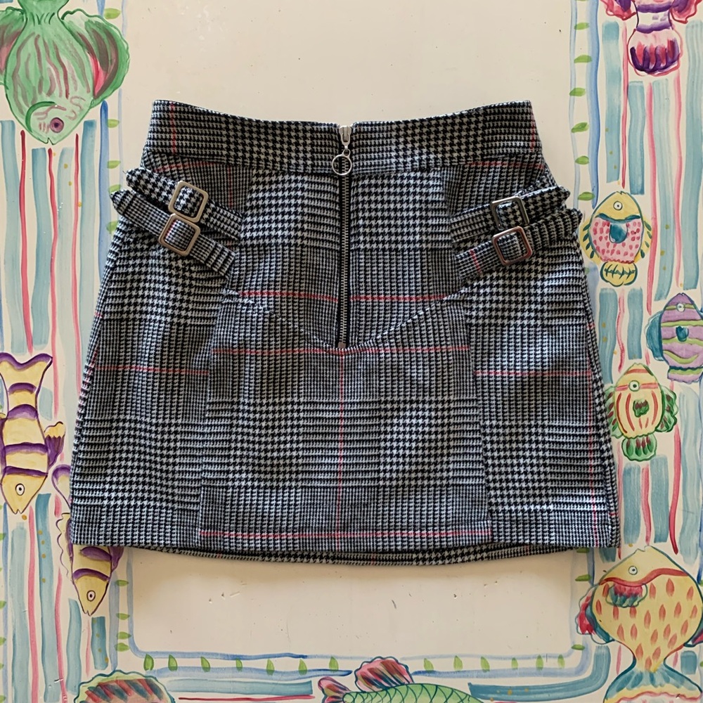 Topshop Black/White Miniskirt w Houndstooth Print, Never Worn